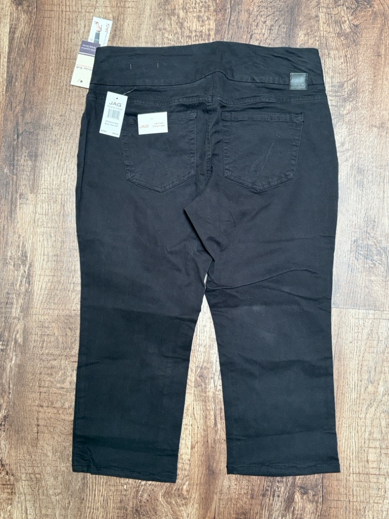 Nwt Jag Jeans Black High Rise Peri Straight Crop Pants, Divine Twill Size 14p — image 8 of 8